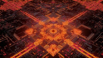 Digital circuit board representing data flow and technology - Powered by Adobe