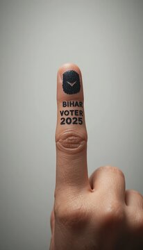 Ink-Marked Finger Close-Up Representing Bihar Election 2025