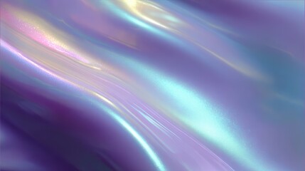 Iridescent holographic metallic waves, glossy fluid gradients, retro psychedelic 80s-90s style abstract background