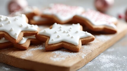 Christmas and New Year festive DIY, decorating homemade cookies with icing, holiday preparation and celebration