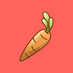 Cute Colorful Carrot Vector Illustration for Healthy Food and Organic Concept