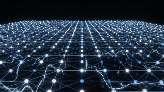 Hi-Tech 4K Loop: Exponential Growth of Glowing Node Network