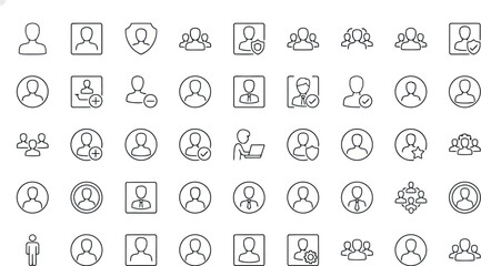 Collection of user profile icons in a grid format