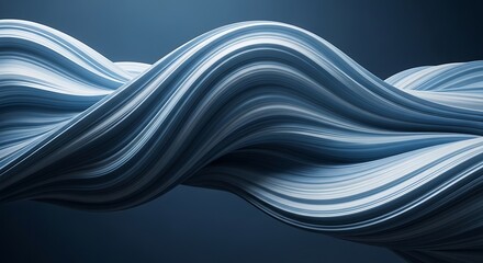 Dynamic Abstract Flowing Wave Structure Background Featuring Smooth Blue and White Layered Lines Creating an Elegant Modern Digital Design Visualization and Sophistication