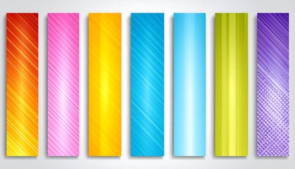 Vibrant panels lined up. Diagonal, straight lines & fades add depth to these colorful rectangular blocks
