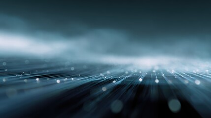 3D abstract digital landscape with data streams, analytics network, and blockchain structure, technology background