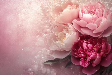 Pink rose background with beautiful pink flowers, nature, and a garden blossom