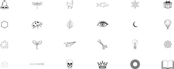 Collection of hand drawn botanical illustrations of flowers and plants in a grid layout