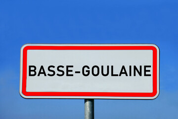 Obraz premium Ortsschild Basse-Goulaine