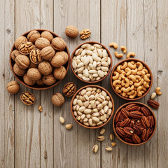 Various nuts in wooden bowls_1.jpeg, Various nuts in wooden bowls
