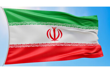 Iran Flag Waving: Green White Red Tricolor Emblem Symbol Of Iran National Pride