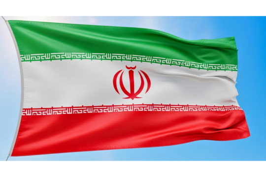 Iran Flag Waving: Green White Red Tricolor Emblem Symbol Of Iran National Pride