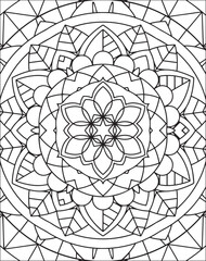 Obraz premium Mandala Line Art Coloring Page for Adults. Mandala Coloring Page.