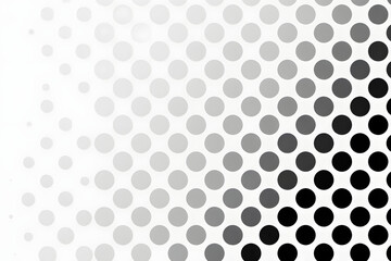 Abstract gradient of black and white circles forming a pattern