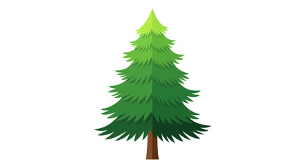Fototapeta premium Stylized Pine Tree Illustration with Layered Branches and Flat Design