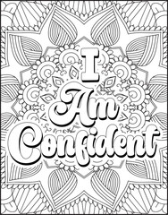 Self Motivational Quote Coloring Page for Adults. Adult Swearing Quote Coloring Page.