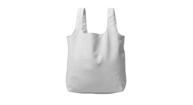 White reusable shopping bag isolated on transparent background, png