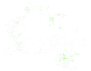 Luminous Green Fractal Tree Branches Isolated on Transparent Backdrop, Detailed Generative Art