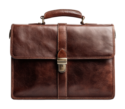 Business event portfolio bag office leather briefcase professional isolated on transparent background
