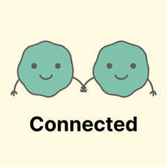 Connected Emotion Icon for UI Design - Linked Faces Vector