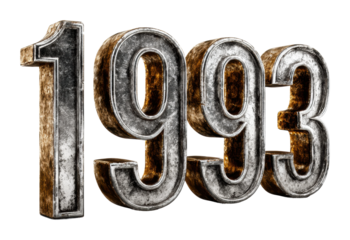 Historic 1993 milestone celebration global event digital modern isolated on transparent background