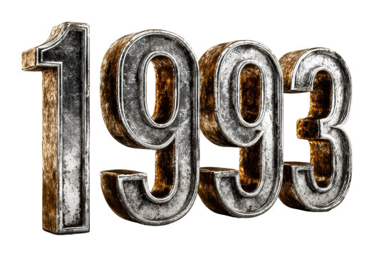 Historic 1993 milestone celebration global event digital modern isolated on transparent background