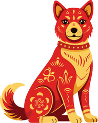 vector illustration of chinese zodiac dog