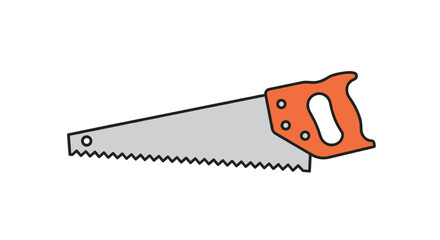 A versatile hand saw with a comfortable orange handle and a sharp toothed blade designed for cutting various materials with precision and ease.
