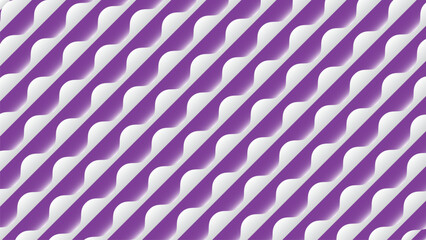 Seamless diagonal pattern of white and purple curved zigzag lines with a 3D bevel effect.