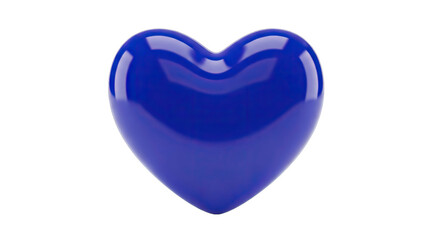 A Shiny Blue Heart Shape Isolated on a Black Background with Realistic 3D Rendering and Subtle Reflections Highlighting its Smooth Surface
