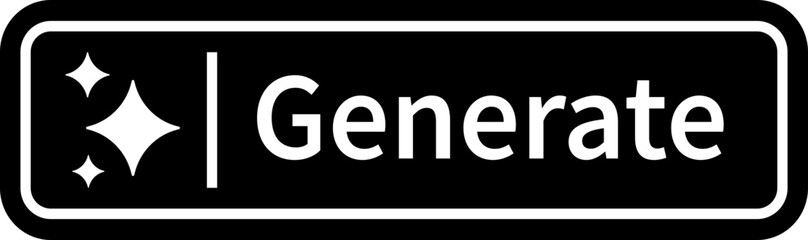 AI generate button icon, magic wand and sparkle symbol, artificial intelligence interface elements group, modern flat and line vector design pack for app, web and ui ux graphics