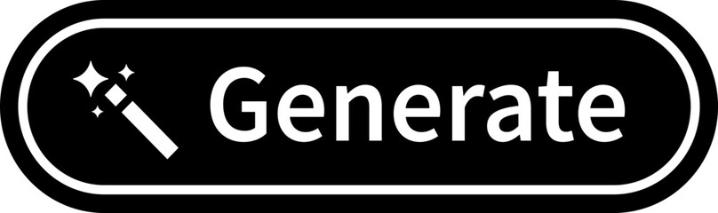 AI generate button icon, magic wand and sparkle symbol, artificial intelligence interface elements group, modern flat and line vector design pack for app, web and ui ux graphics © WaQar