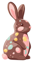 Fototapeta premium PNG Chocolate bunny illustration chocolate colorful.