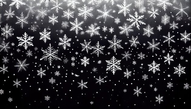 snowflakes falling isolated transparent on black background - Powered by Adobe