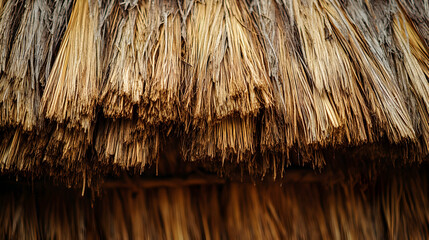 Fototapeta premium Thatched roof natural texture close up view