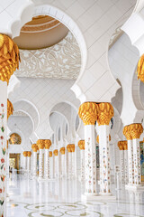 The majestic Sheikh Zayed Grand Mosque in Abu Dhabi, United Arab Emirates
