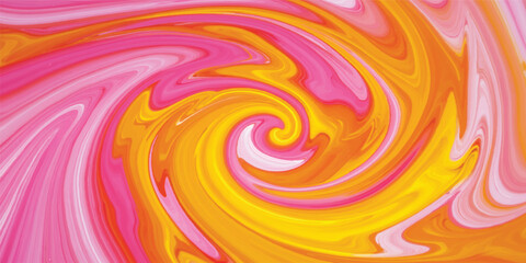An abstract orange background featuring a vibrant vector illustration of wavy fire flames and yellow light curves creates an artistic energy pattern for this colorful motion wallpaper © Hena Akter
