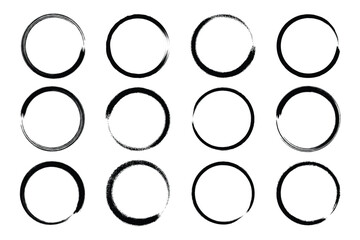 Set of Hand-Drawn Grunge Circle Frames