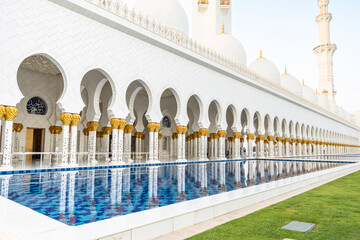 The majestic Sheikh Zayed Grand Mosque in Abu Dhabi, United Arab Emirates