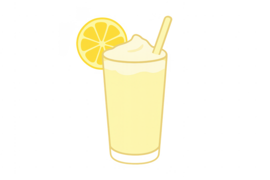 Iced lemonade drink glass with lemon slice