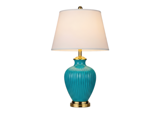 Elegant Turquoise Table Lamp with White Shade for Home Decor