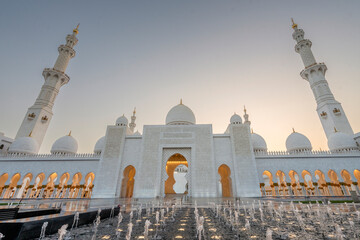 The majestic Sheikh Zayed Grand Mosque in Abu Dhabi, United Arab Emirates