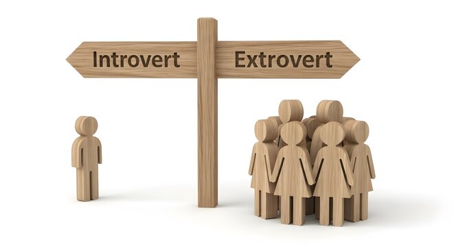 introvert and extrovert concept on white