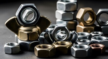 collection of hex nuts