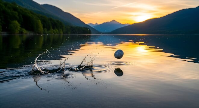 skipping a stone scene