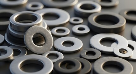 a collection of washers