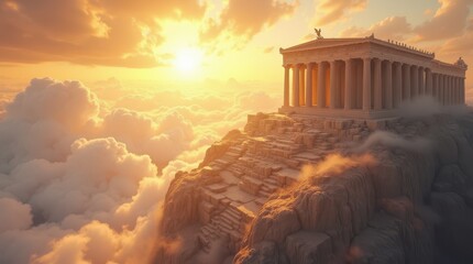 Olympus Temple in the Sky - A Divine Architectural Wonder.