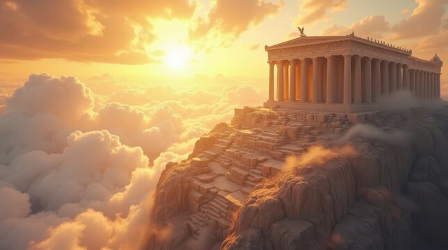 Olympus Temple in the Sky - A Divine Architectural Wonder.