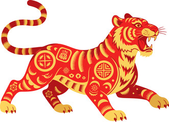 vector illustration of chinese zodiac tiger