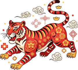 vector illustration of chinese zodiac tiger